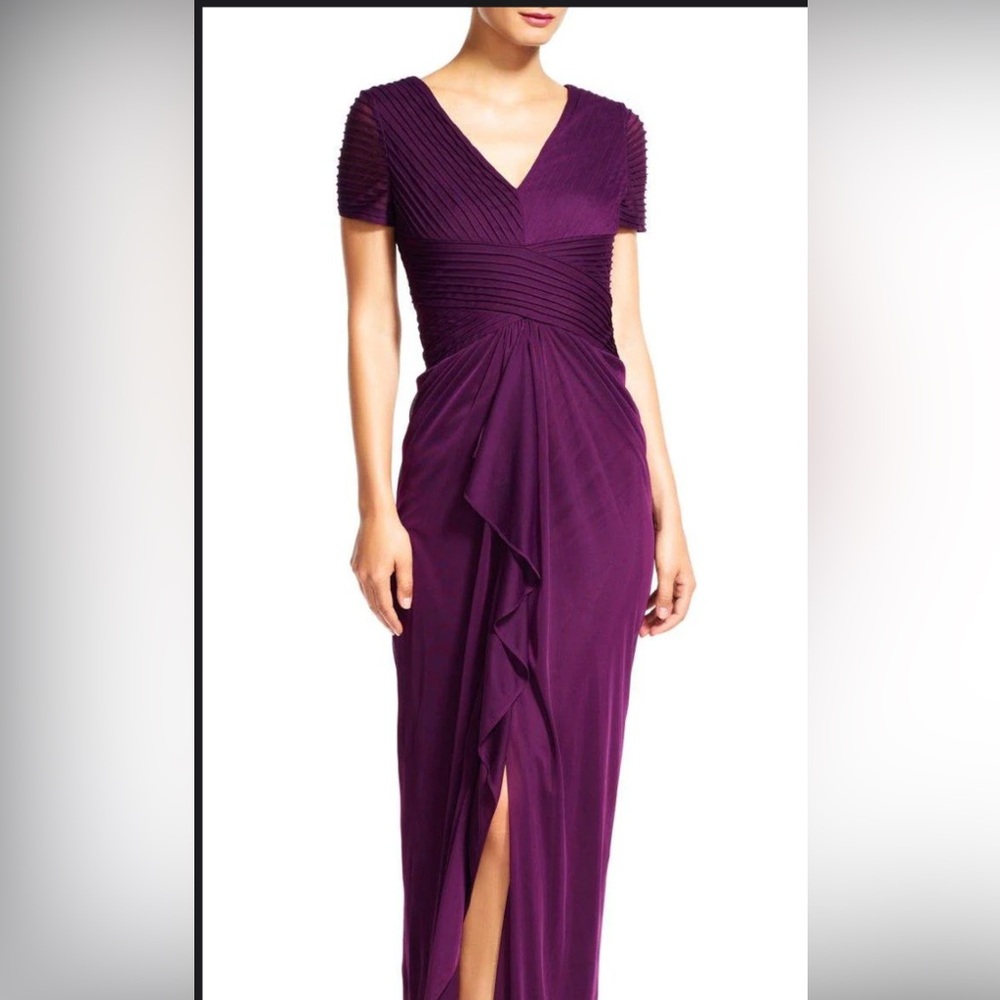 Adrianna Papell Rich Purple Dress - Picture 2 of 8
